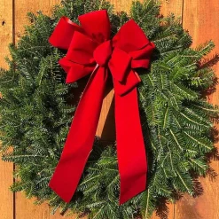 Fresh Cut Balsam Fir Wreath with Red Bow
