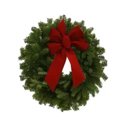 Fresh Cut Balsam Fir Wreath with Red Bow 2-pc. Set
