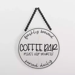 Freshly Brewed Coffee Round Beaded Wall Plaque