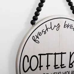 Freshly Brewed Coffee Round Beaded Wall Plaque