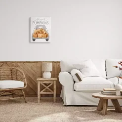 Freshly Picked Pumpkins Canvas Wall Plaque