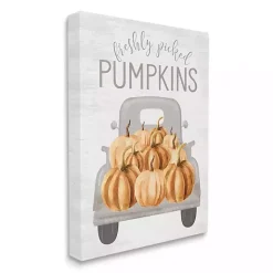 Freshly Picked Pumpkins Canvas Wall Plaque