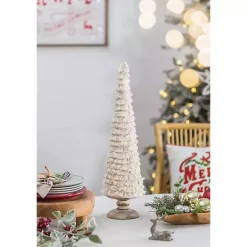 Fringe Embellished Christmas Trees, Set of 2