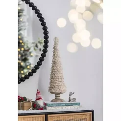 Fringe Embellished Christmas Trees, Set of 2