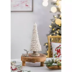 Fringe Embellished Christmas Trees, Set of 2