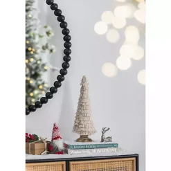 Fringe Embellished Christmas Trees, Set of 2