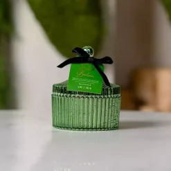 Frosted Balsam Green Mercury Glass Jar Candle
