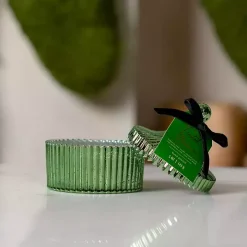 Frosted Balsam Green Mercury Glass Jar Candle