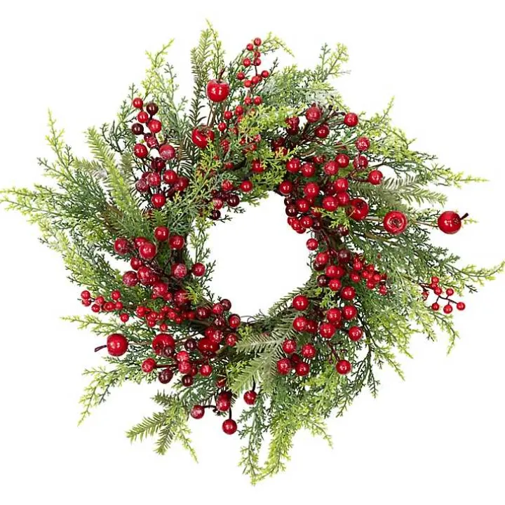 Frosted Berry and Crabapple Cedar and Pine Wreath