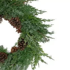 Frosted Cedar Pinecone Wreath