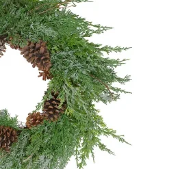 Frosted Cedar Pinecone Wreath