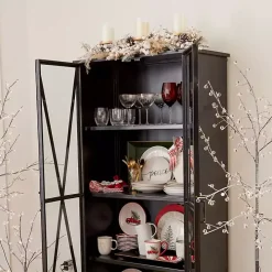 Frosted Pampas and Berries Candle Centerpiece