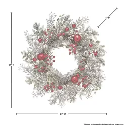 Frosted Silver Berries and Ornaments Wreath
