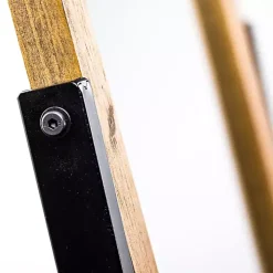 Full Length Wood and Metal Wall Mirror with Stand