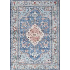 Fulton Blue Medallion Area Rug, 5x7
