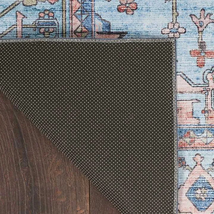 Fulton Blue Medallion Area Rug, 5x7