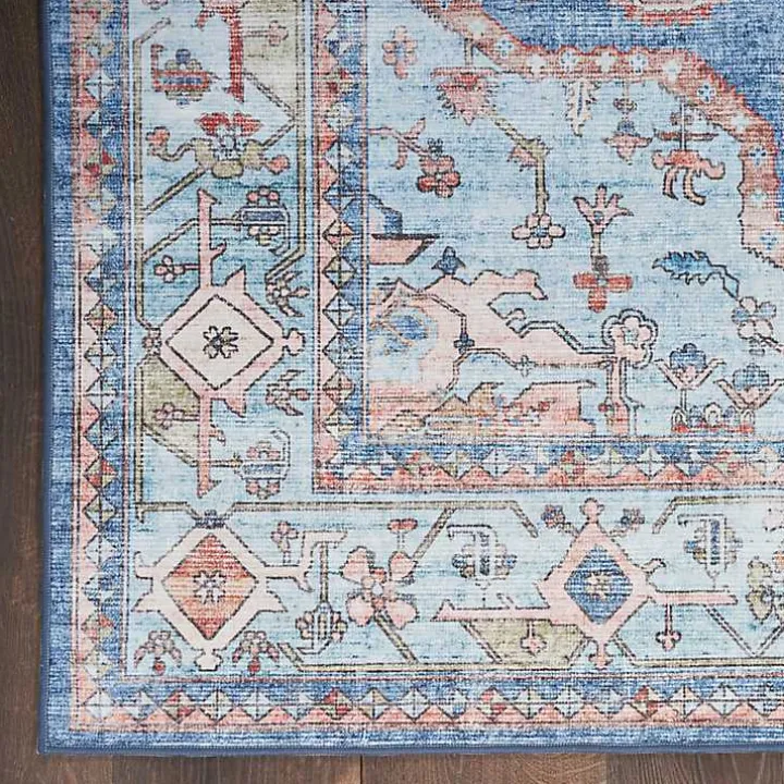 Fulton Blue Medallion Area Rug, 5x7