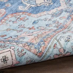 Fulton Blue Medallion Area Rug, 7x9