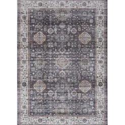 Fulton Charcoal Medallion Area Rug, 5x7