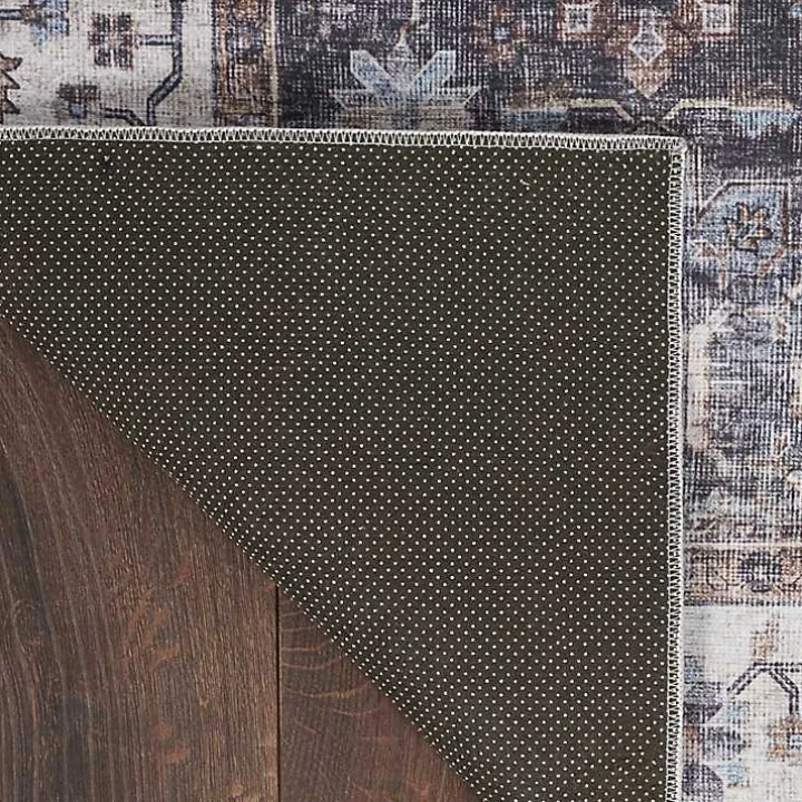 Fulton Charcoal Medallion Area Rug, 5x7