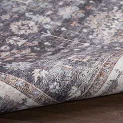 Fulton Charcoal Medallion Area Rug, 5x7