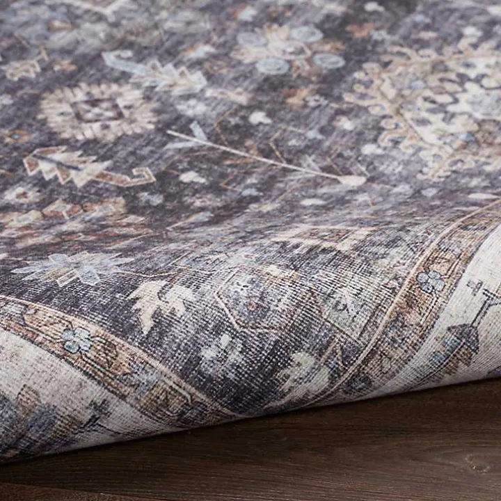 Fulton Charcoal Medallion Area Rug, 5x7