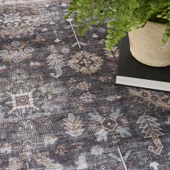 Fulton Charcoal Medallion Area Rug, 5x7