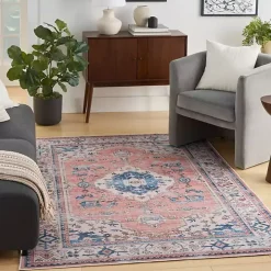 Fulton Coral Medallion Area Rug, 5x7