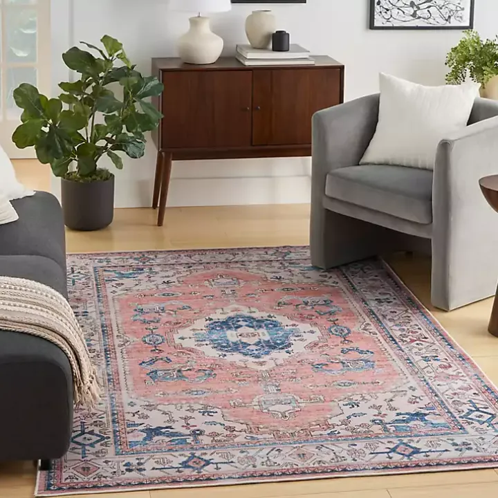 Fulton Coral Medallion Area Rug, 7x9