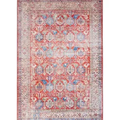 Fulton Red Traditional Area Rug, 7x10