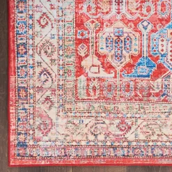 Fulton Red Traditional Area Rug, 7x10