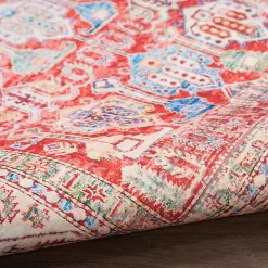 Fulton Red Traditional Area Rug, 7x10