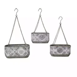 Galvanized Hanging Bucket Planters, Set of 3