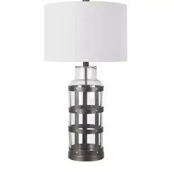 Galvanized Metal Glass Jug Table Lamp