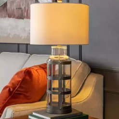 Galvanized Metal Glass Jug Table Lamp