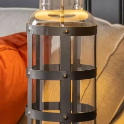 Galvanized Metal Glass Jug Table Lamp