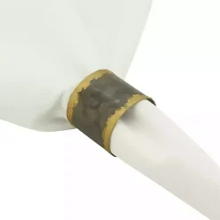 Galvanized Metal Gold Rim Napkin Rings, Set of 4