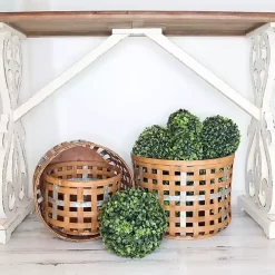 Galvanized Woven Wicker Baskets, Set of 3