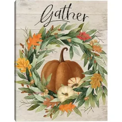 Gather Fall Wreath Canvas Art Print