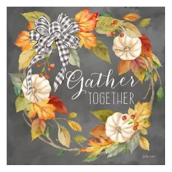 Gather Together Black Wreath Canvas Art Print