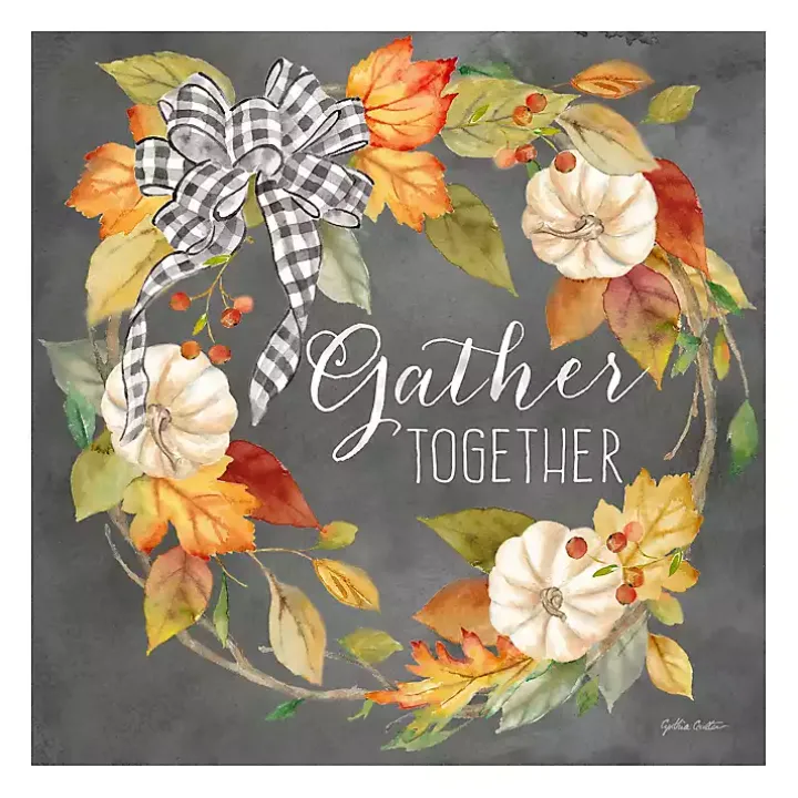 Gather Together Black Wreath Canvas Art Print
