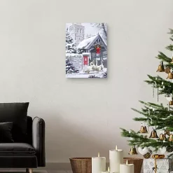 Geese Outside Church Christmas Wall Plaque