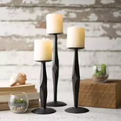 Geometric Diamond Candle Holders, Set of 3