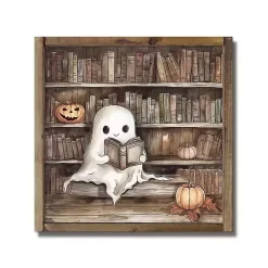 Ghost at the Library Framed Halloween Wall Plaque