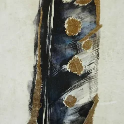 Gilded Feathers Canvas Art Prints, Set of 2