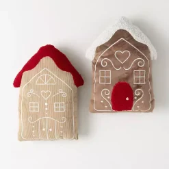 Gingerbread House Christmas Pillows, Set of 2