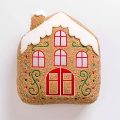 Gingerbread House Shaped Christmas Pillow