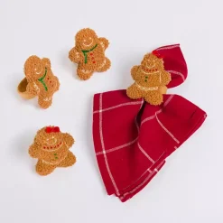 Gingerbread Napkin Rings, Set of 4