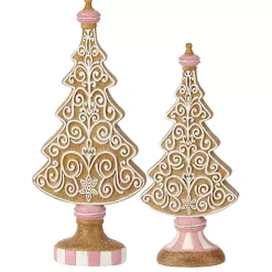 Gingerbread Tree Table Decorations, Set of 2