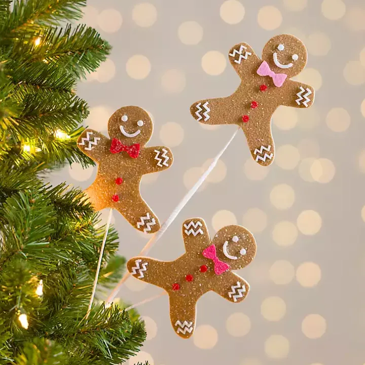 Gingerbread Trio Christmas Tree Pick